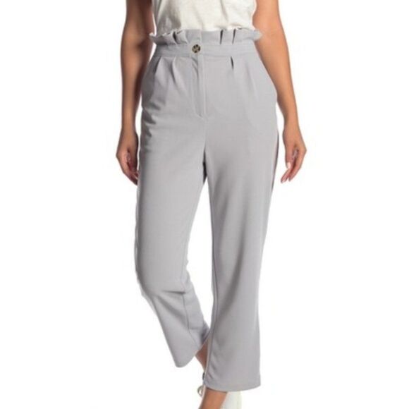GOOD LUCK GEM High Waisted Ankle gray  Trousers - Picture 1 of 2